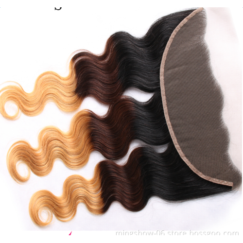fast shipping weave human hair bundles,virgin Brazilian hair 3 bundles ombre BODY wave bundles with closure